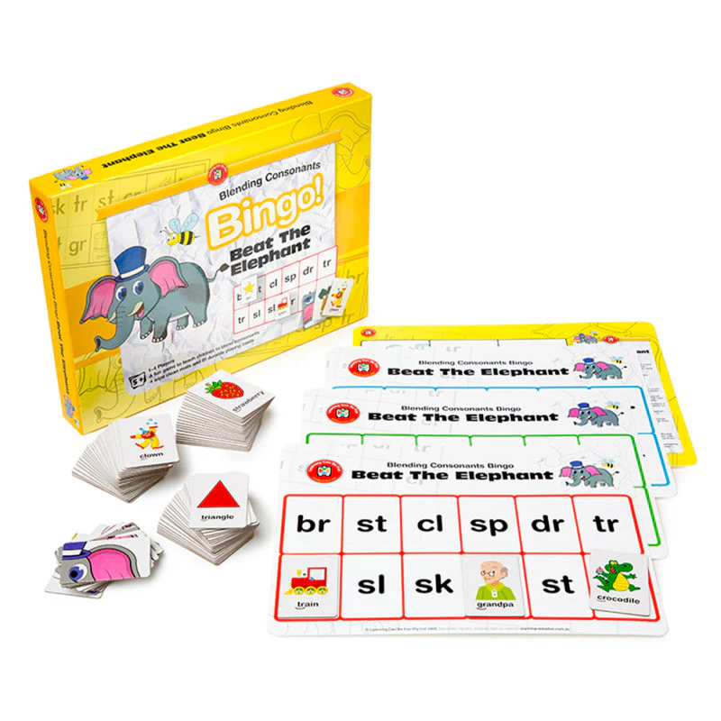 Learning Can Be Fun Blending Consonant Beat The Elephant Bingo Game - Nail Gallerys
