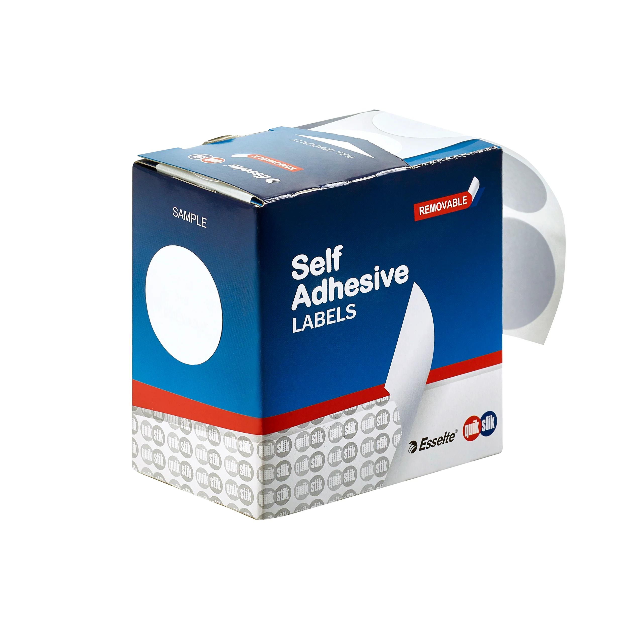 Quikstik Label Dispenser Circle 32mm White 350 Labels - Nail Gallerys