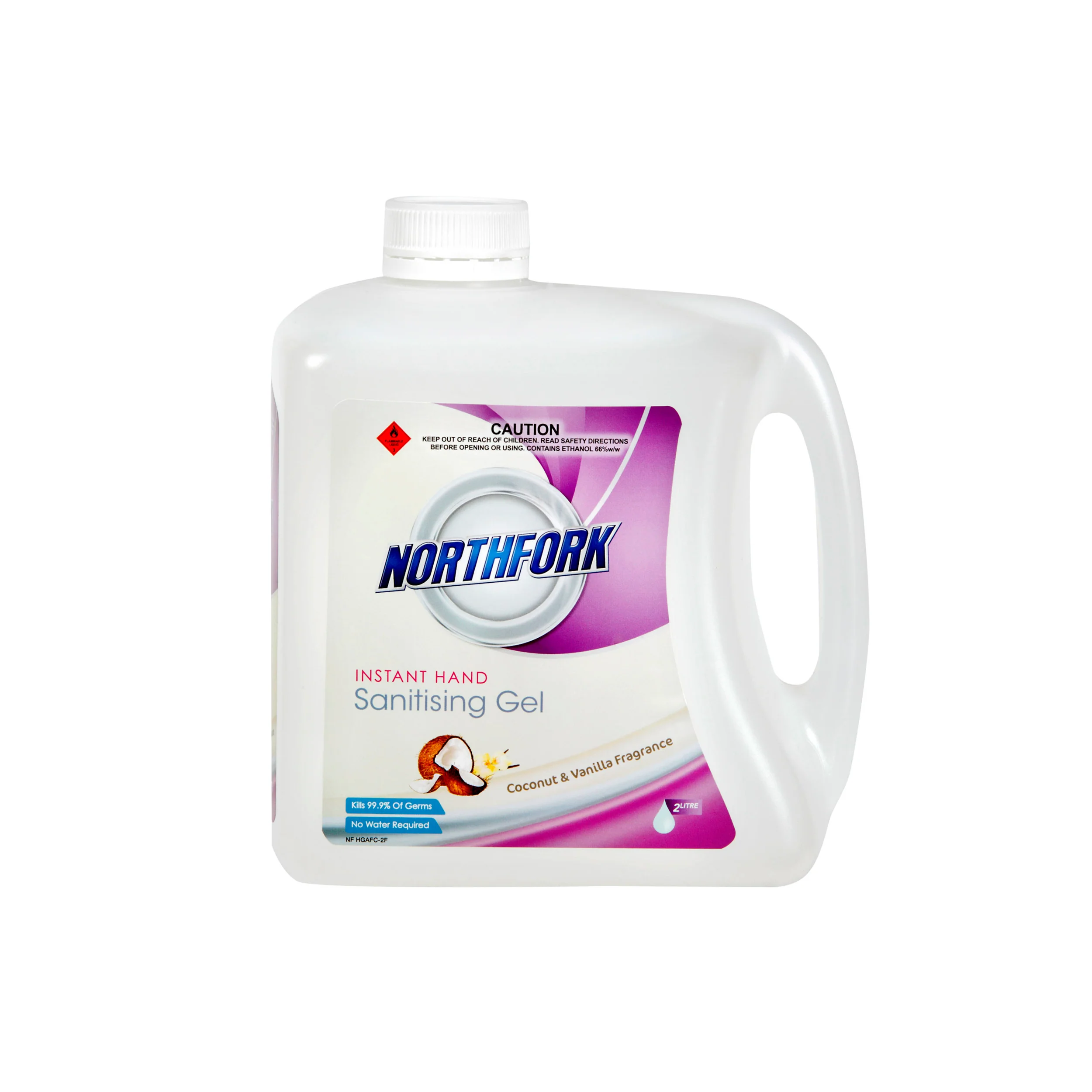 Northfork Hand Sanitiser Gel Coconut & Vanilla 2 Litre - Pack Of 3 - Nail Gallerys
