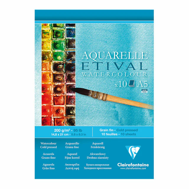 Clairefontaine Etival Cold Press Pad 200gsm 10 Sheets - Nail Gallerys
