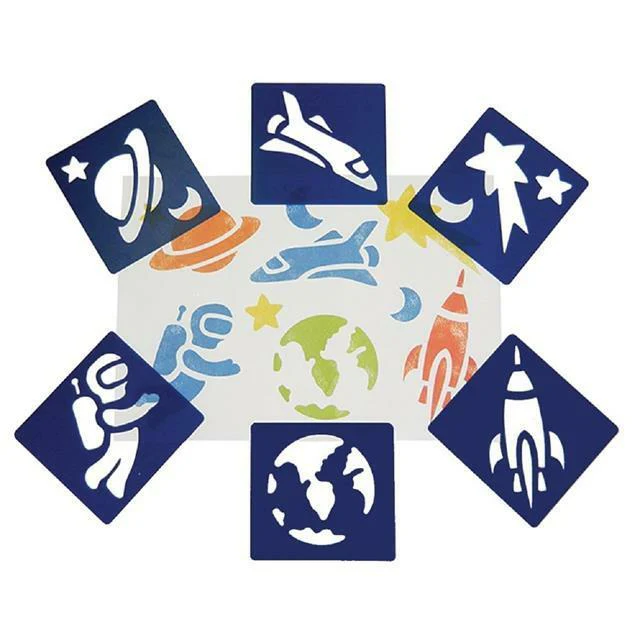 Anthony Peters Washable Plastic Stencils Set Of 6 Space - Nail Gallerys