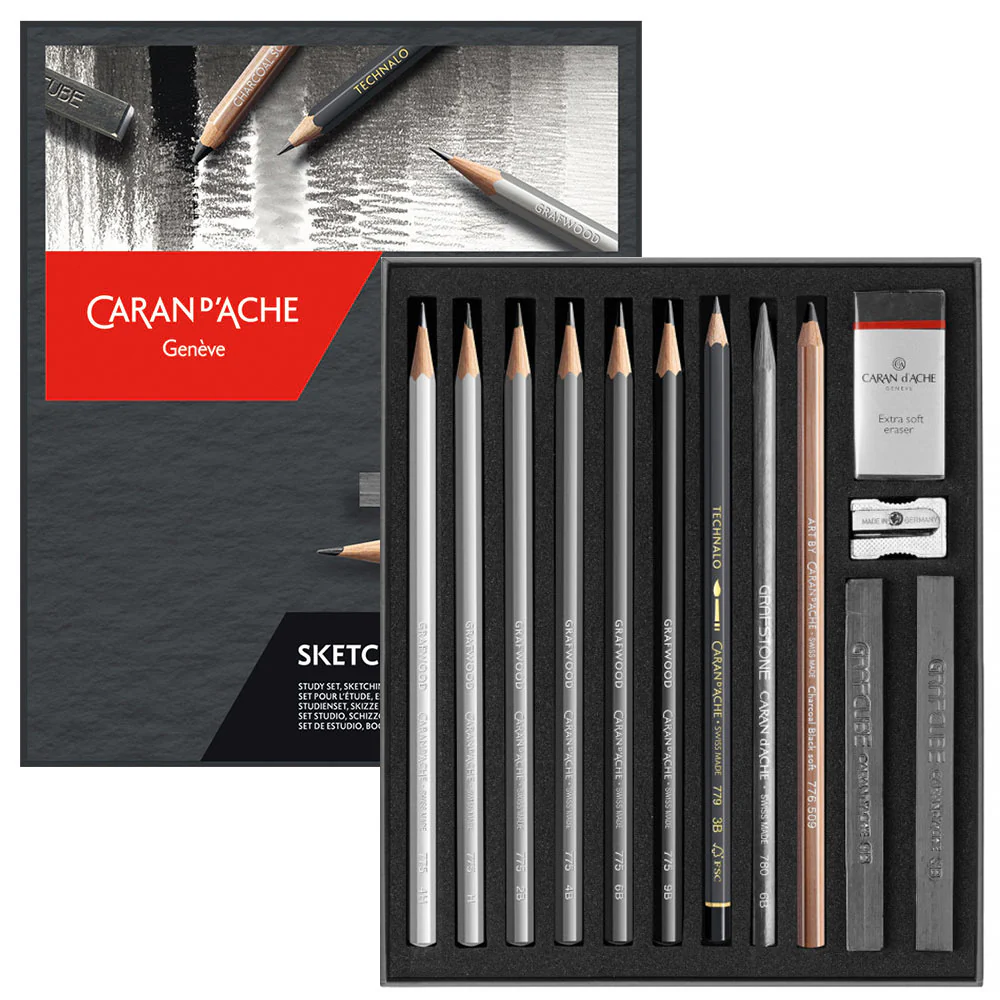 Caran d'Ache Graphite Line Sketching Set of 14 Pieces - Nail Gallerys