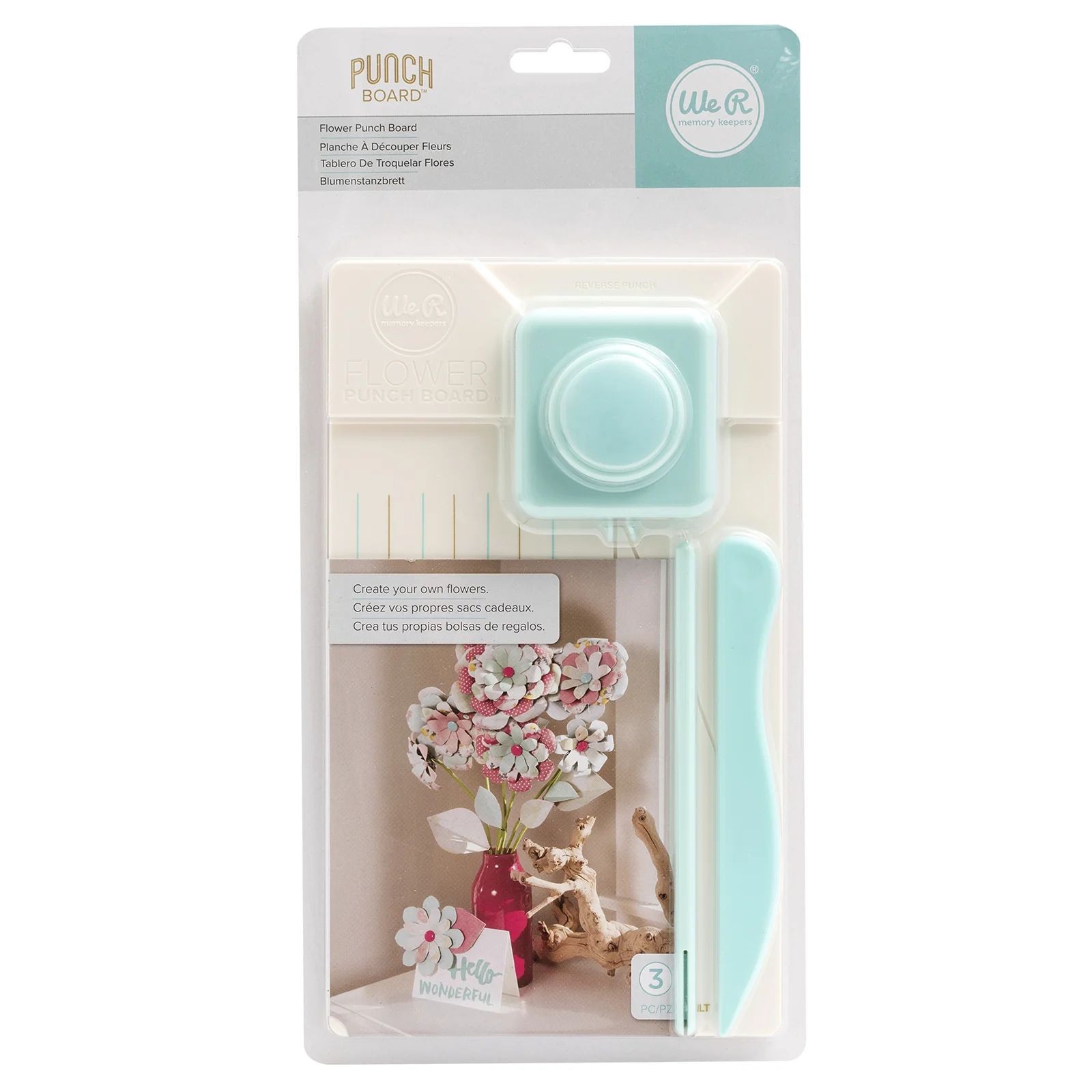 We R Memory Keepers Flower 3 Piece Punch Board - Nail Gallerys