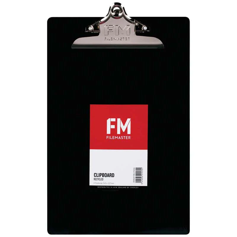 FM Clipboard Black Recycled Plastic Foolscap - Nail Gallerys