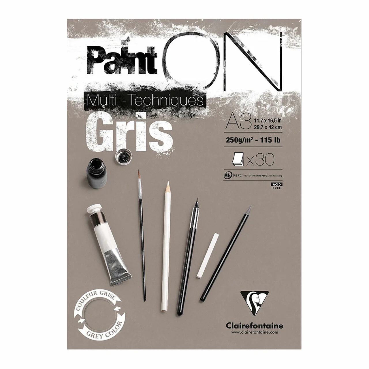 Clairefontaine Painton Pad Grey 30 Sheets - Nail Gallerys