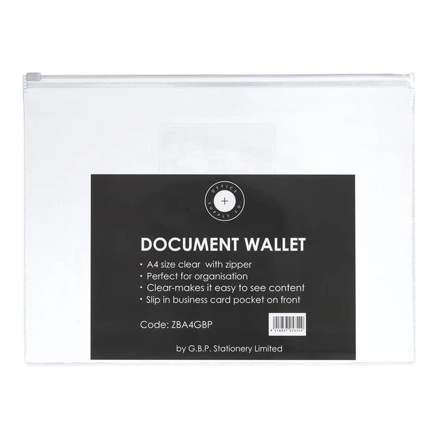 OSC Document Wallet A4 Zip Closure - Pack Of 5 - Nail Gallerys