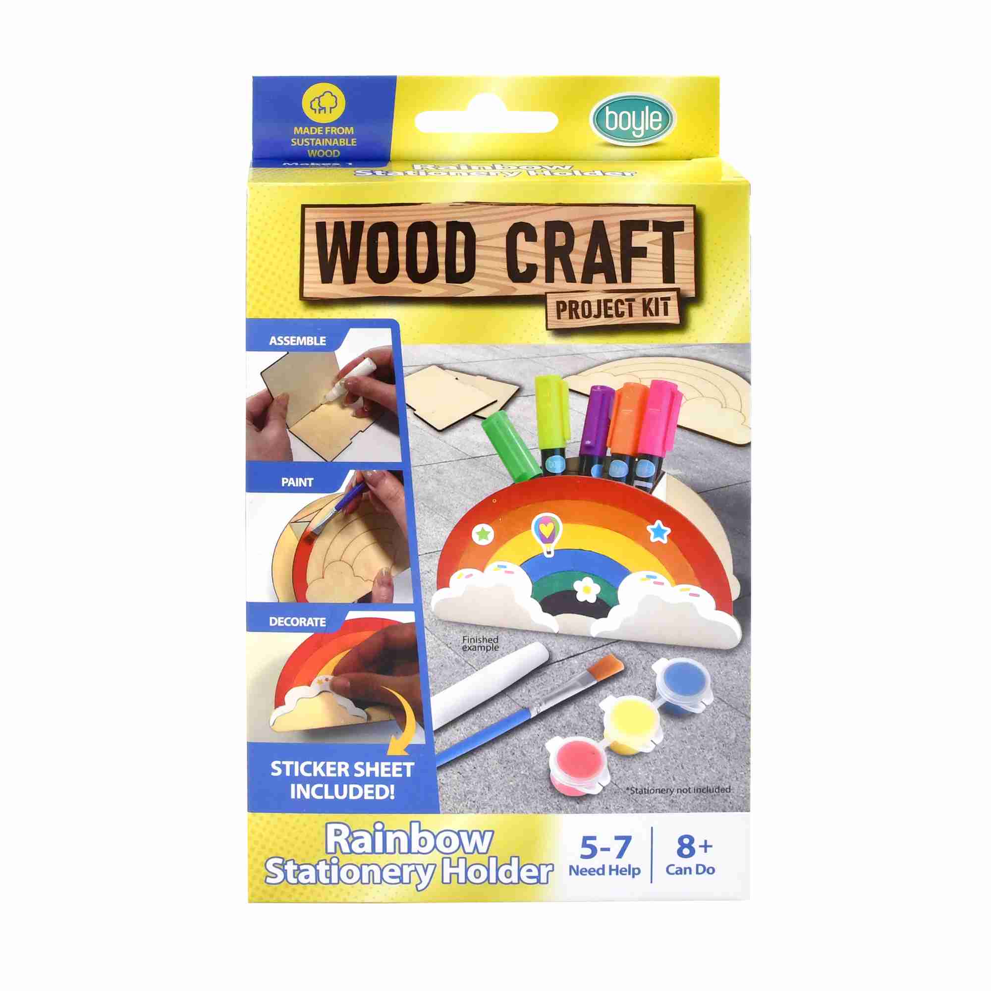 Boyle Rainbow Stationery Holder Wood Craft Project Kit - Nail Gallerys