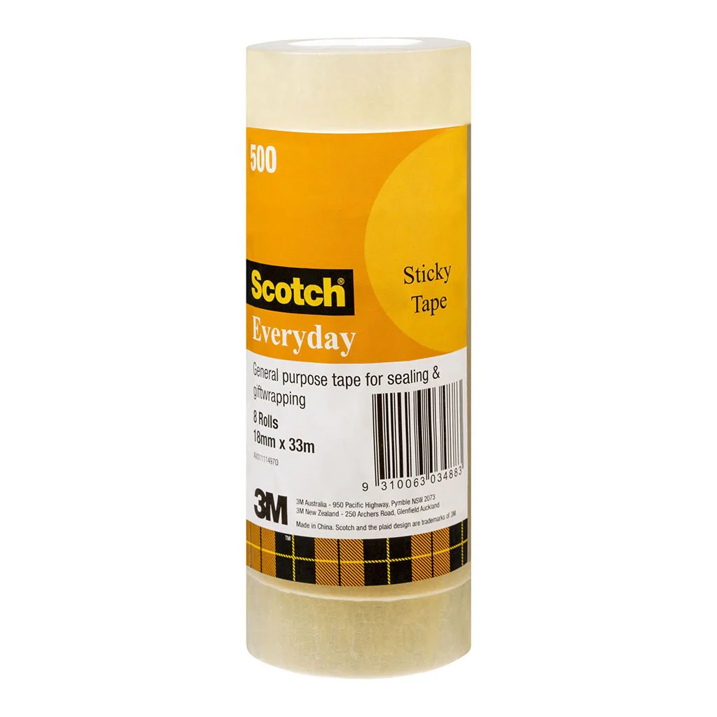 Scotch Everyday Tape 500 18mm X 33m Pack Of 8 - Nail Gallerys