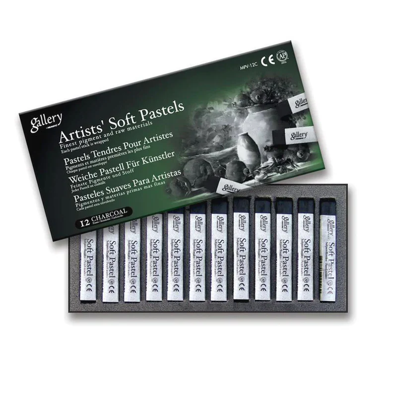 Mungyo Gallery Artists' Soft Pastels Set of 12 Charcoals - Nail Gallerys