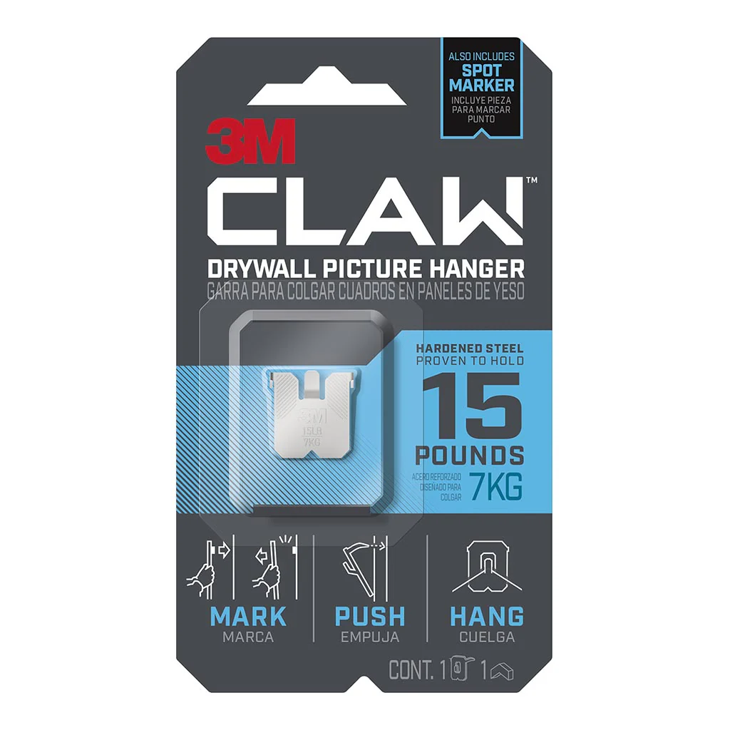 3M CLAW Drywall Picture Hanger 7kg - Nail Gallerys