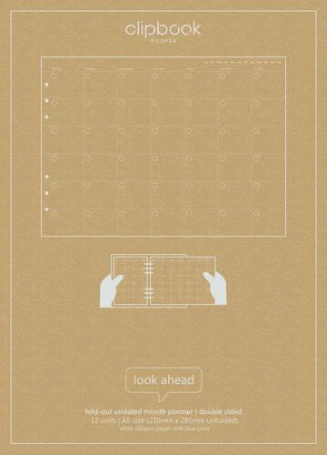 Filofax Undated Clipbook Refill A5 Month To View - Nail Gallerys