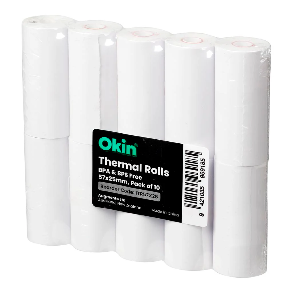 Okin BPA Free 57x25mm Thermal Roll Pack of 10 - Nail Gallerys