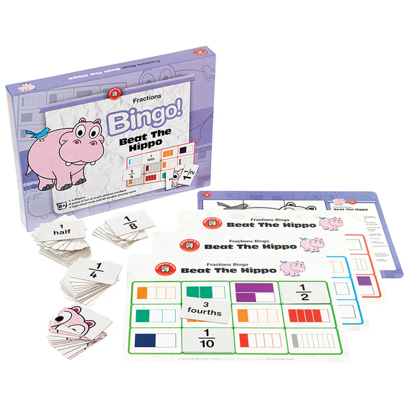 Learning Can Be Fun Fraction Beat The Hippo Bingo Game - Nail Gallerys