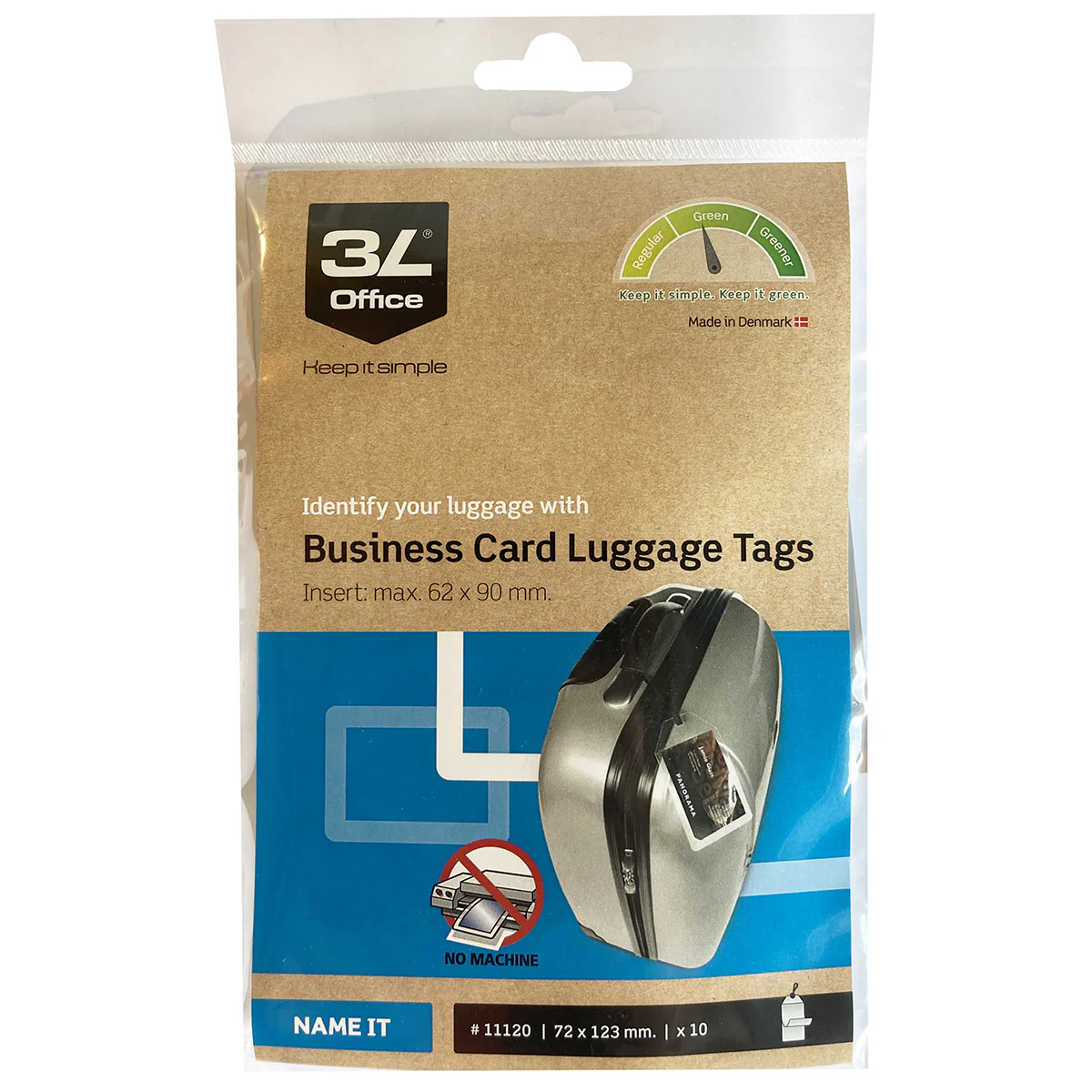 3L Business Card Luggage Tags 62x90mm - Pack Of 10 - Nail Gallerys