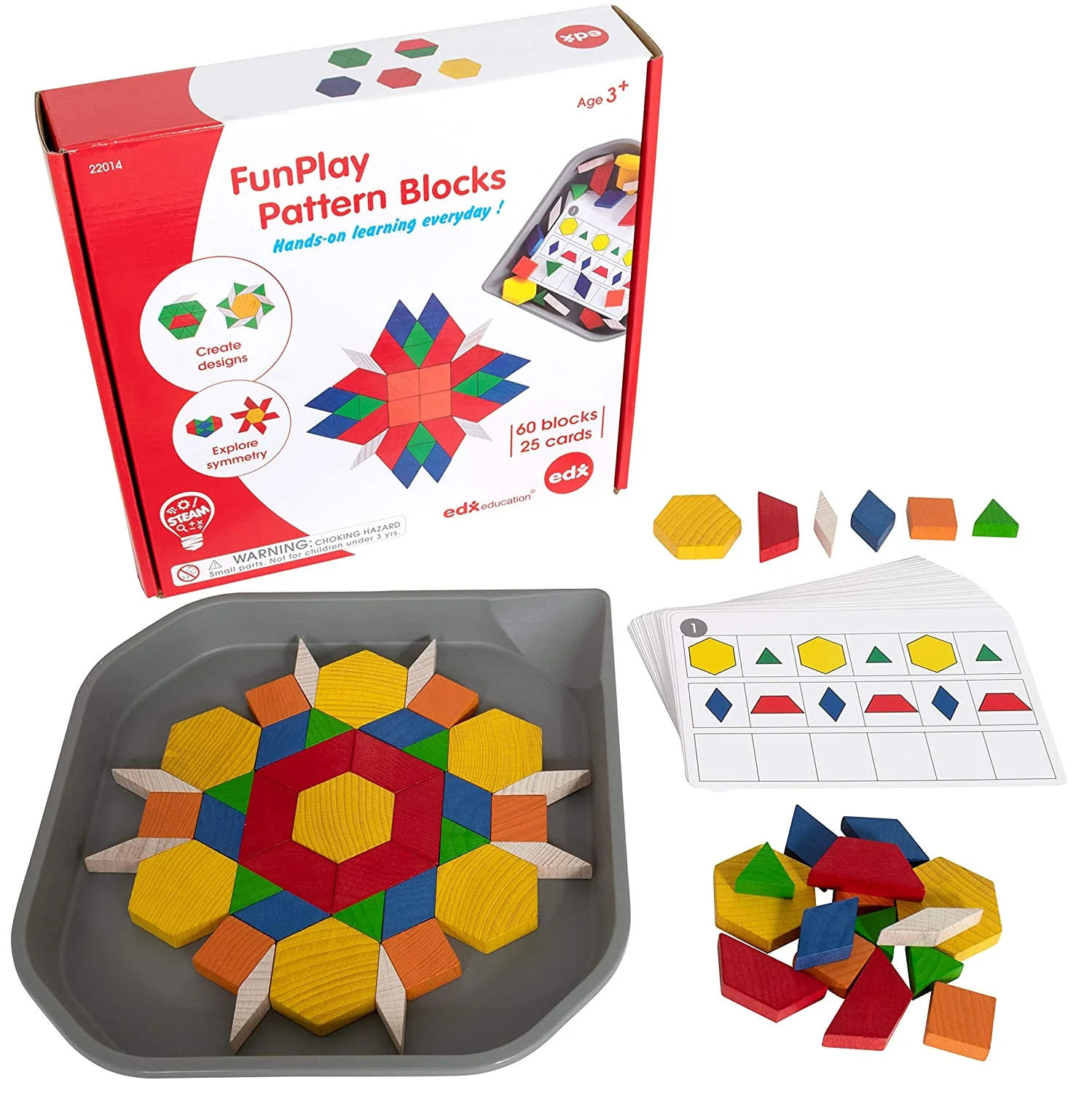 EDX Funplay Pattern Blocks 60 Piece Set - Nail Gallerys