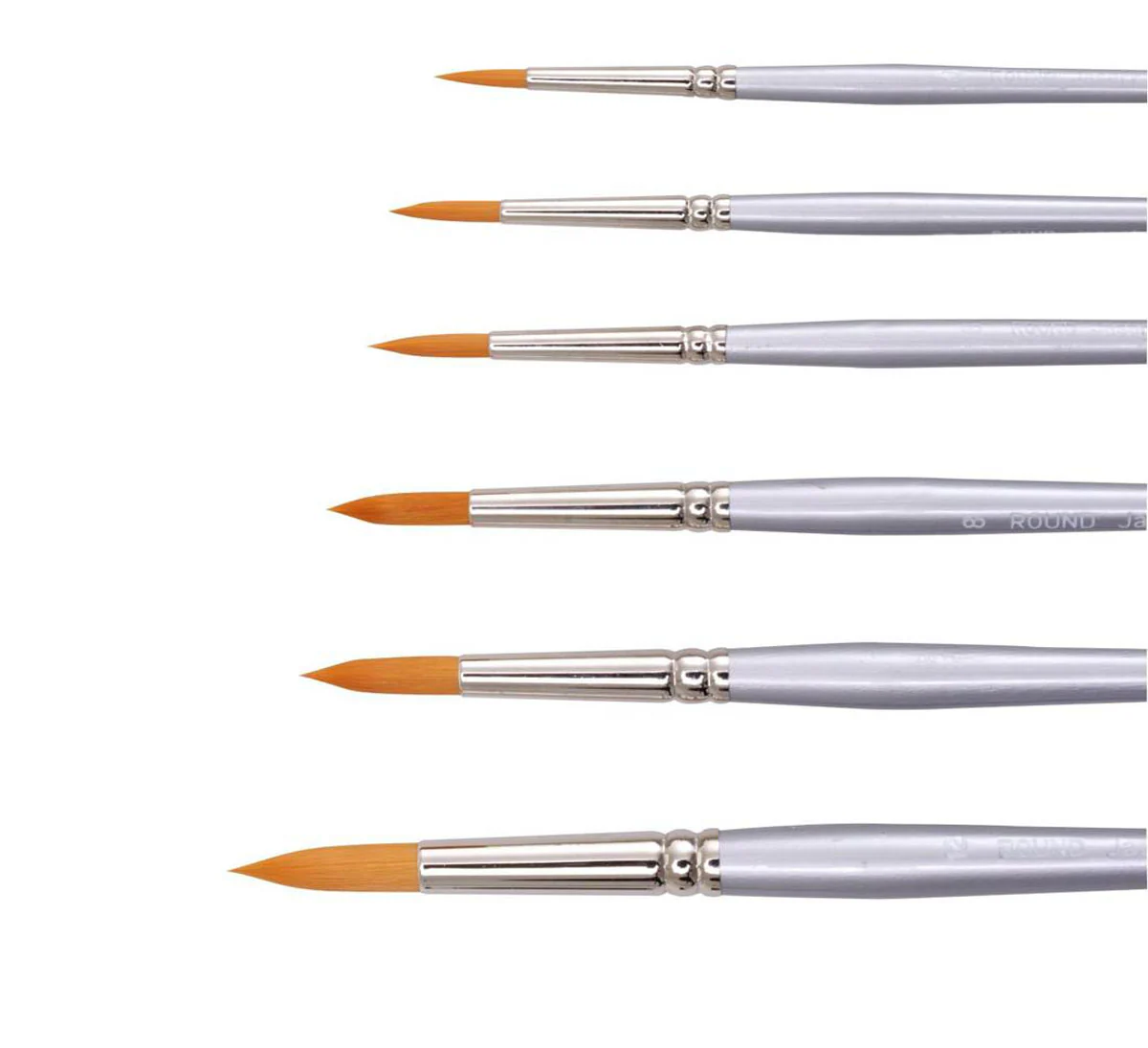 Jasart Gold Taklon Round Short Handle Brushes - Nail Gallerys