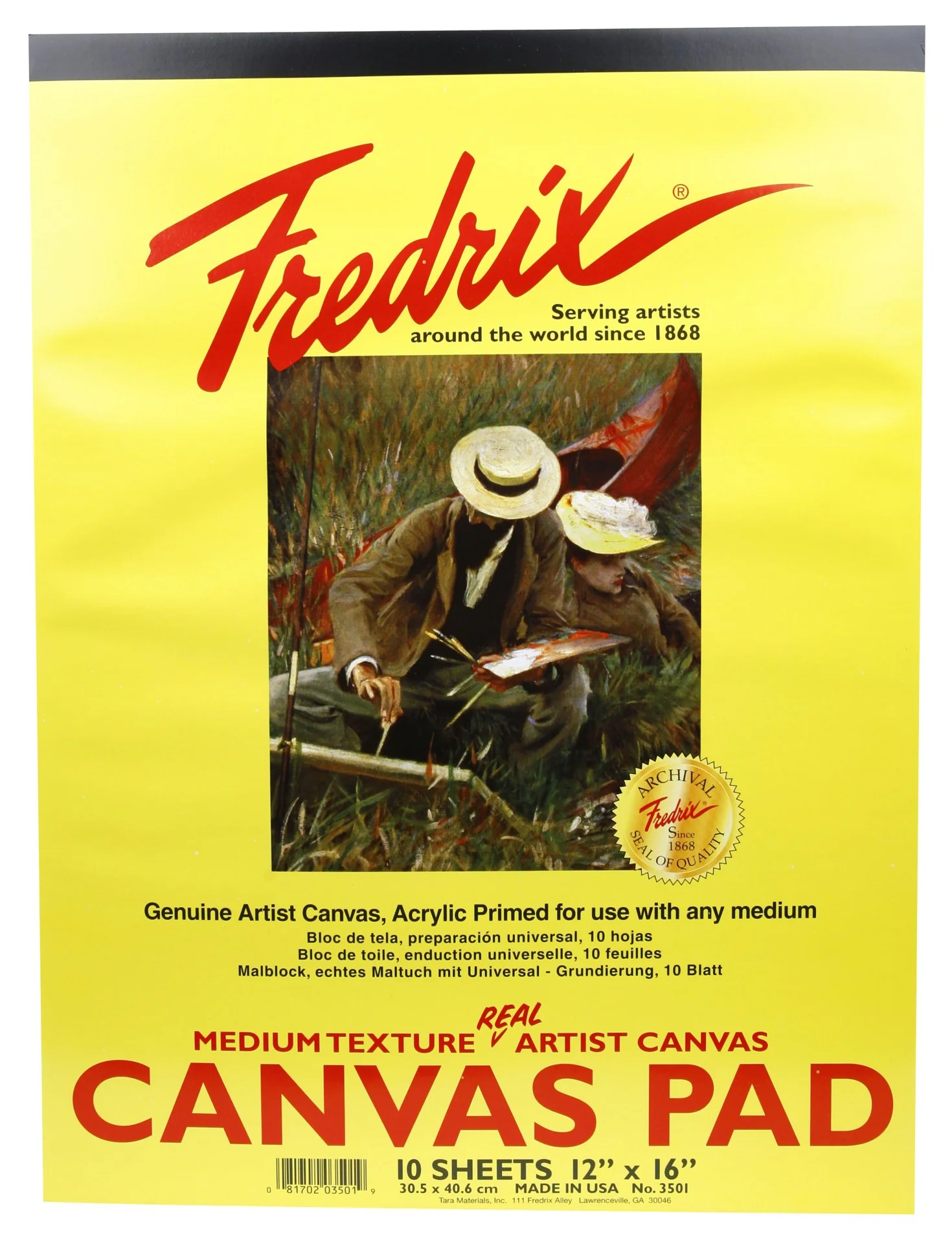 Fredrix Acrylic Primed Canvas Pads 10 Sheets - Nail Gallerys