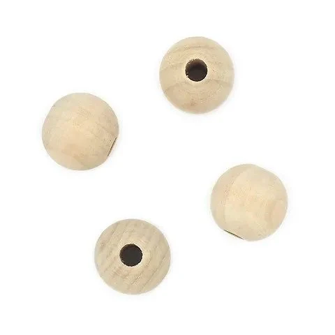 Arbee Wood Beads Macrame Round Large - Pack Of 4 - Nail Gallerys