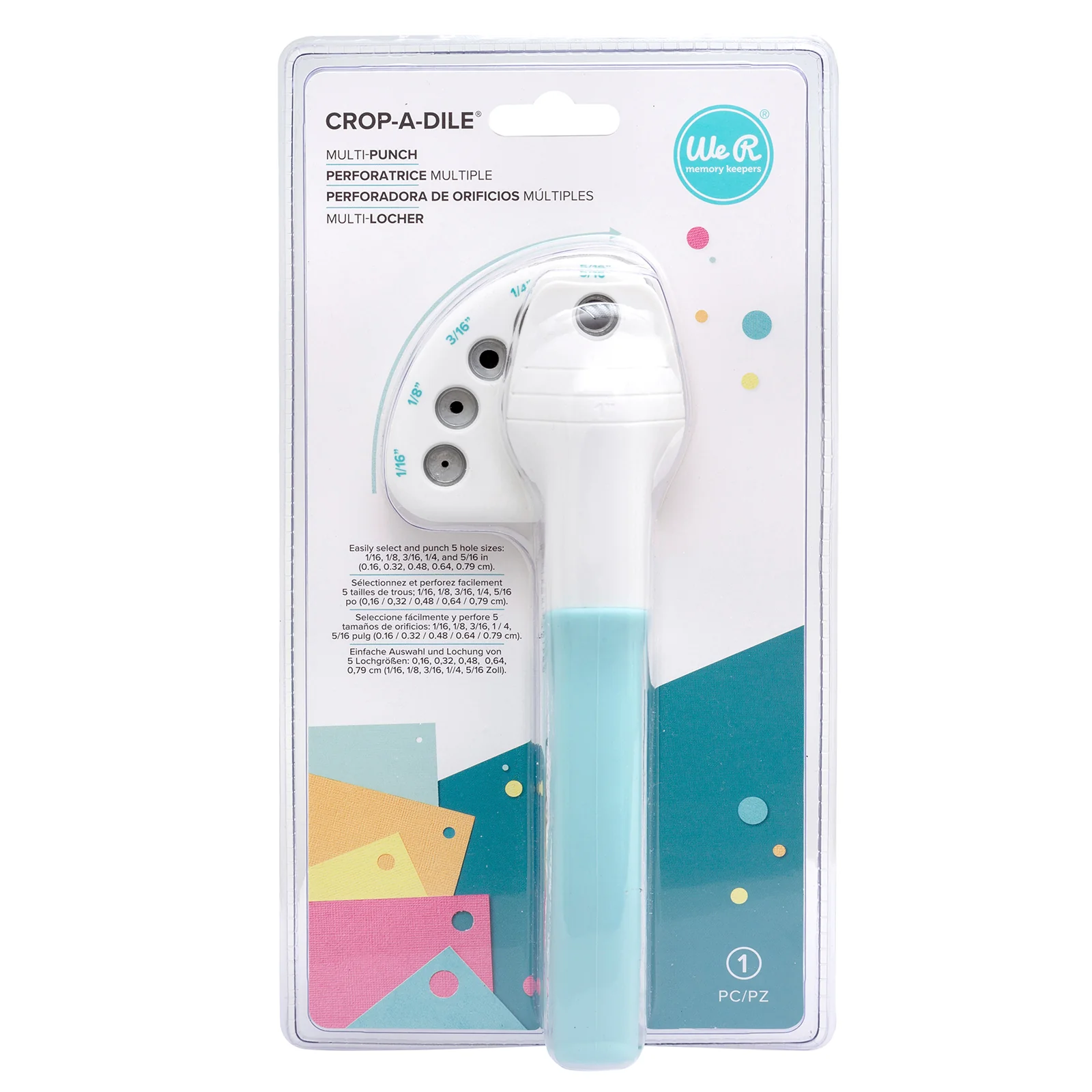 We R Memory Keepers Crop-A-Dile Aqua Multi-Hole Punch - Nail Gallerys