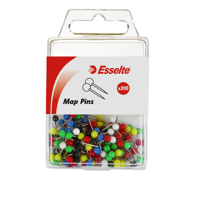 Esselte Map Assorted Pins Pack Of 200 - Nail Gallerys