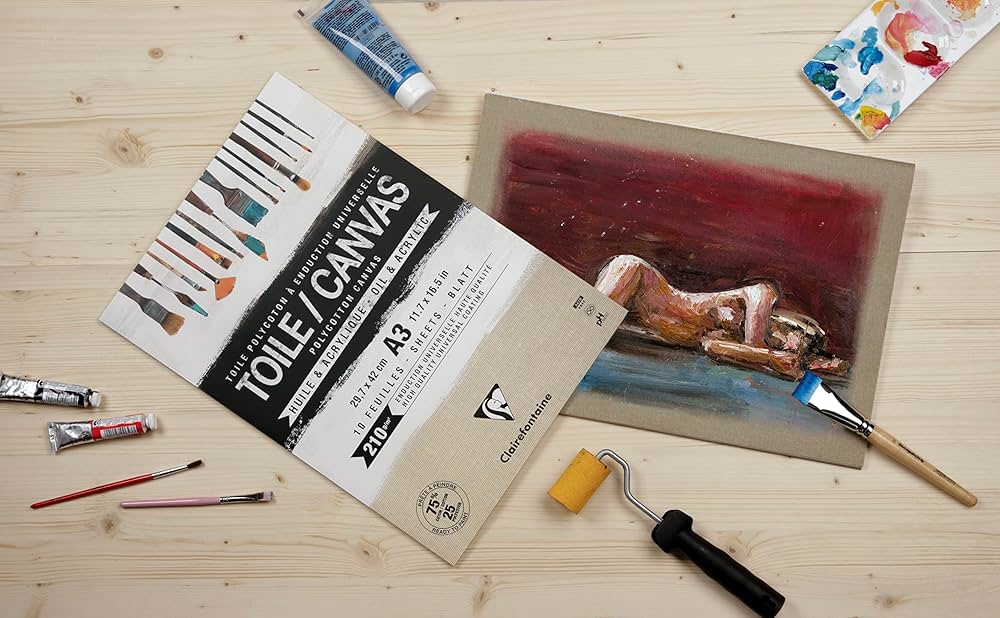 Clairefontaine Polycotton 210gsm 10 sheet Natural Canvas Pads - Nail Gallerys