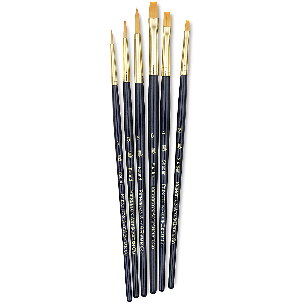 Princeton Real Value Synthetic Golden Taklon 9137 Brushes Set Of 6 - Nail Gallerys