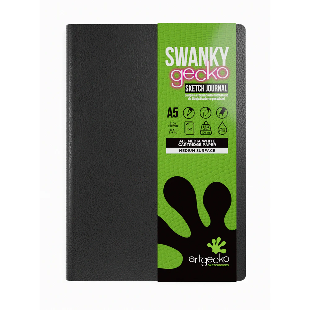 Artgecko 124 Page 62 Sheet 150gsm White Swanky Sketch Journals - Nail Gallerys