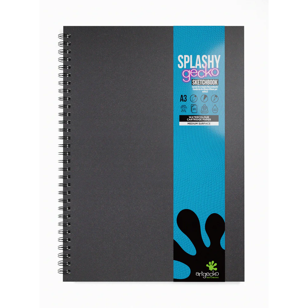 Artgecko Splashy 40 Page 20 Sheet 300gsm White Sketchbooks - Nail Gallerys