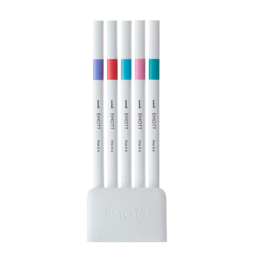 Uni Emott Everfine 0.4mm Fineliners Set of 5 Candy Pop - Nail Gallerys