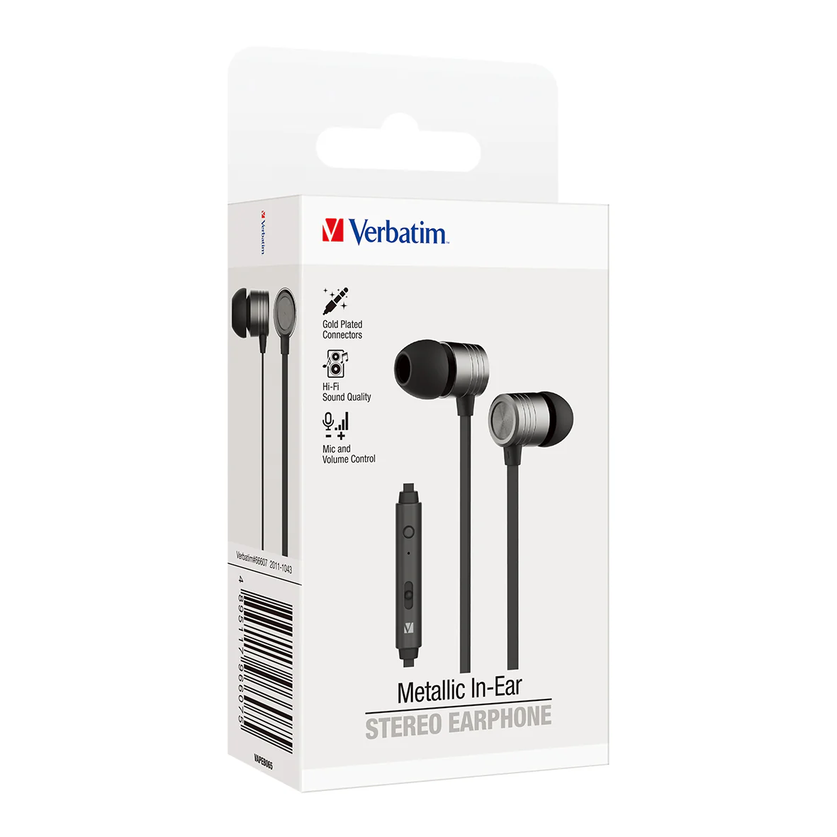 Verbatim Essentials In-ear Earphones With Mic & Volume Control Space Grey - Nail Gallerys