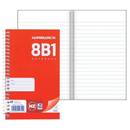 Warwick Notebook 8b1 50 Leaf Spiral Ruled 7mm 165x100mm - Nail Gallerys