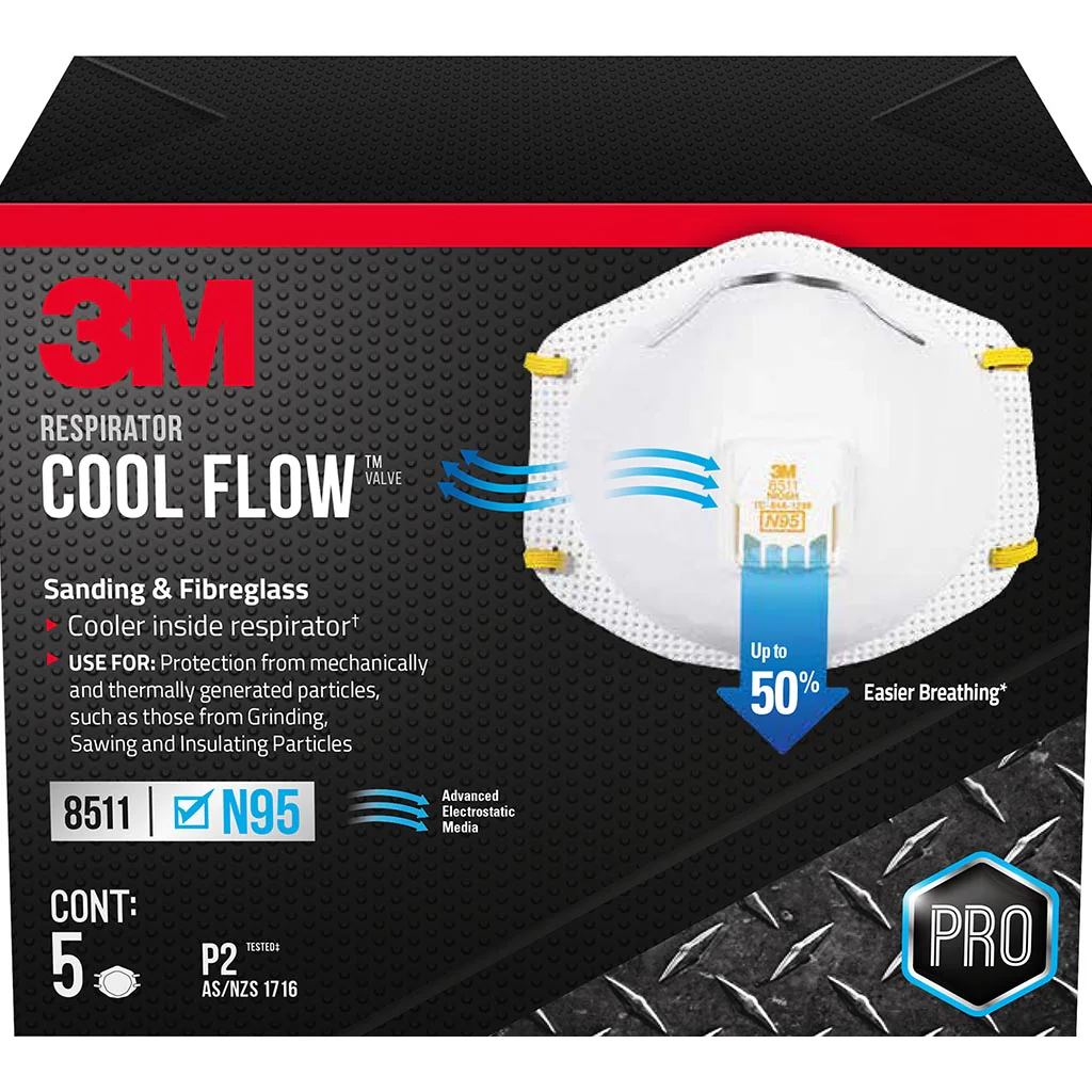 3M Respirator Valved Fibreglass Sanding Pack of 5 - Nail Gallerys