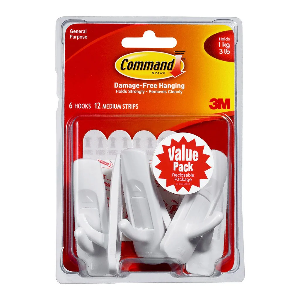 Command Hook 17001 Medium White - Nail Gallerys
