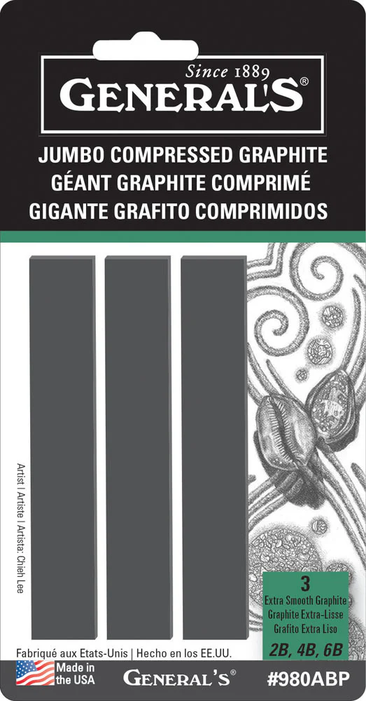 General's Compress Jumbo Graphite Assorted 3 Piece Blister - Nail Gallerys
