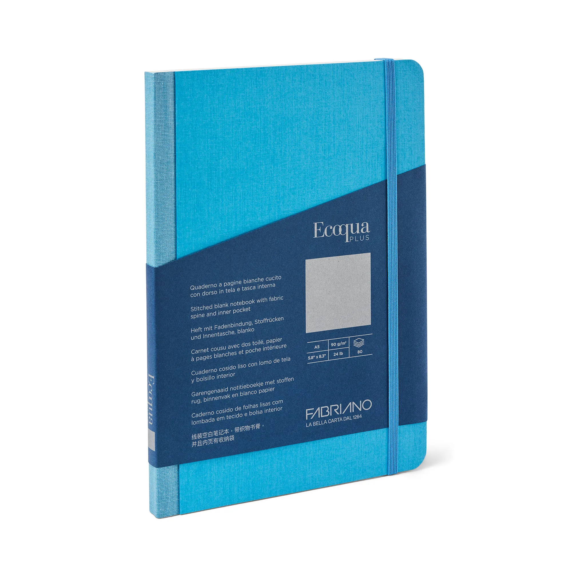 Fabriano Ecoqua Plus Fabric 90gsm Blank Turquoise Notebooks - Nail Gallerys