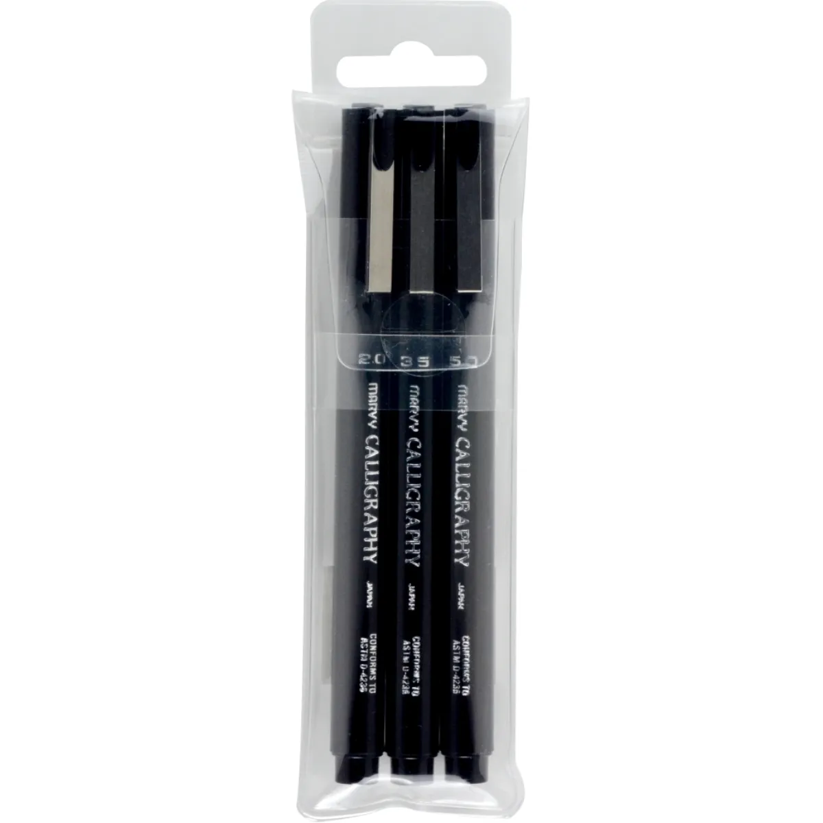 Marvy Black Calligraphy Pens Set Of 3 - Nail Gallerys