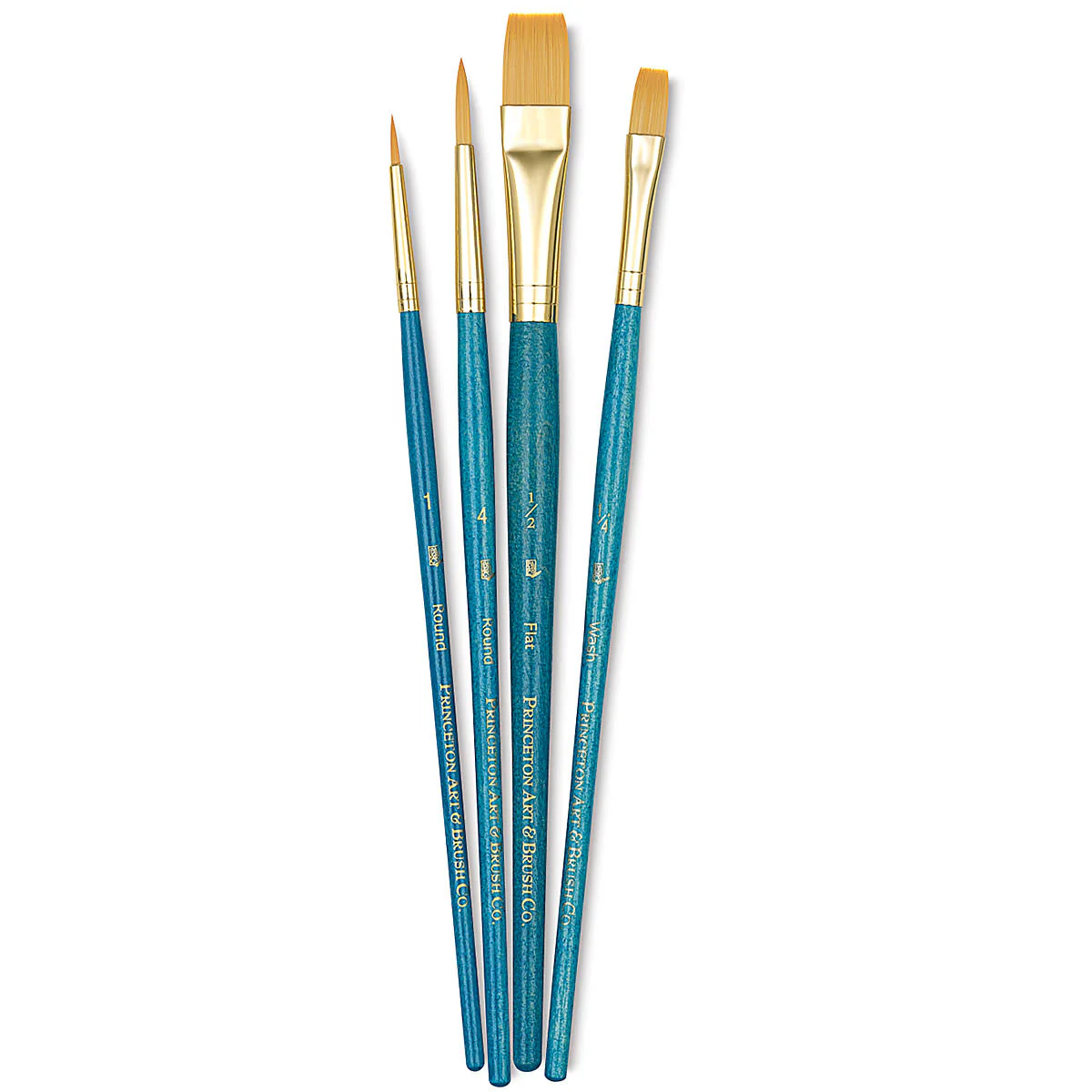 Princeton Real Value Synthetic Golden Taklon 9171 Brushes Set Of 4 - Nail Gallerys