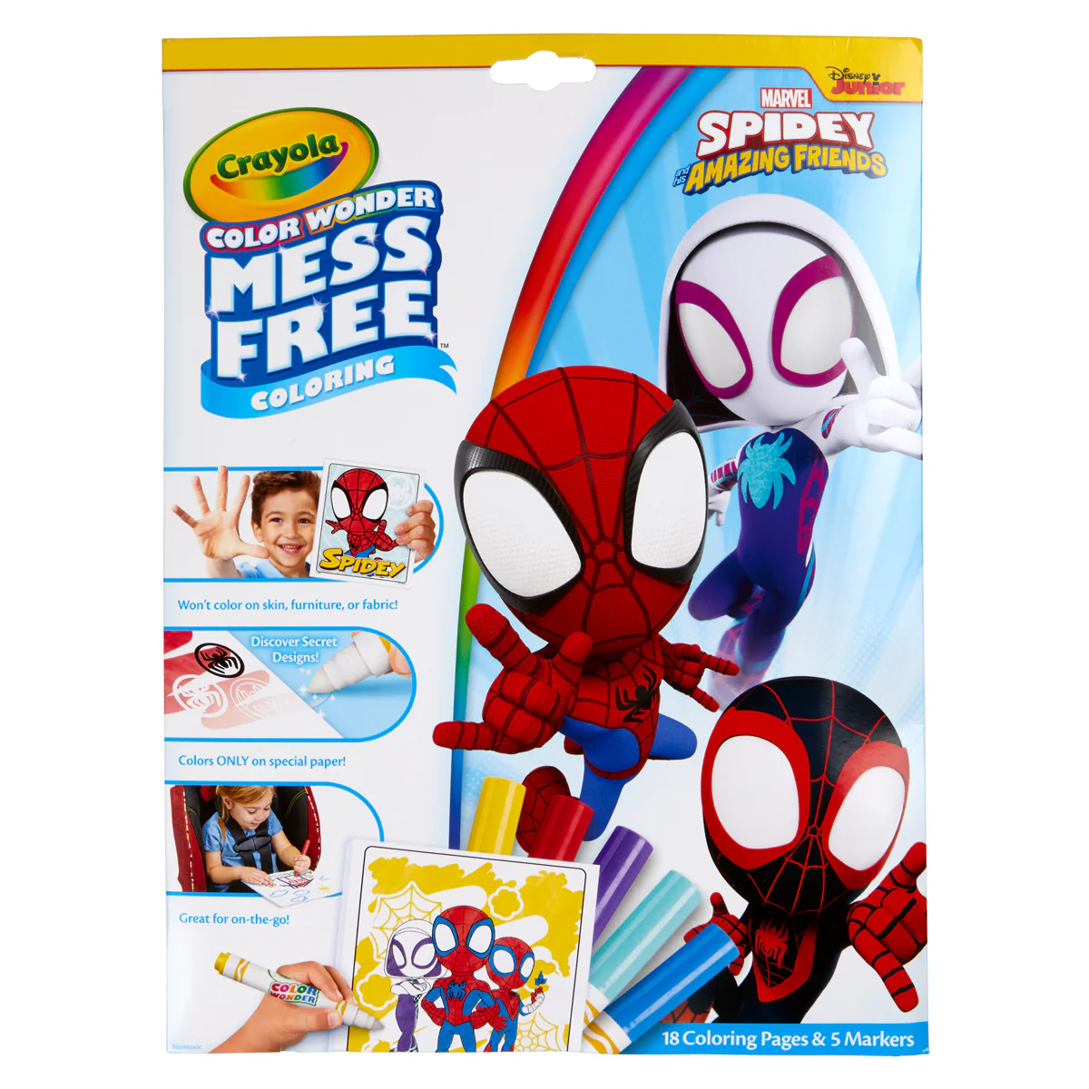 Crayola Spidey and His Amazing Friends Colour Wonder Colouring Book with Markers - Nail Gallerys