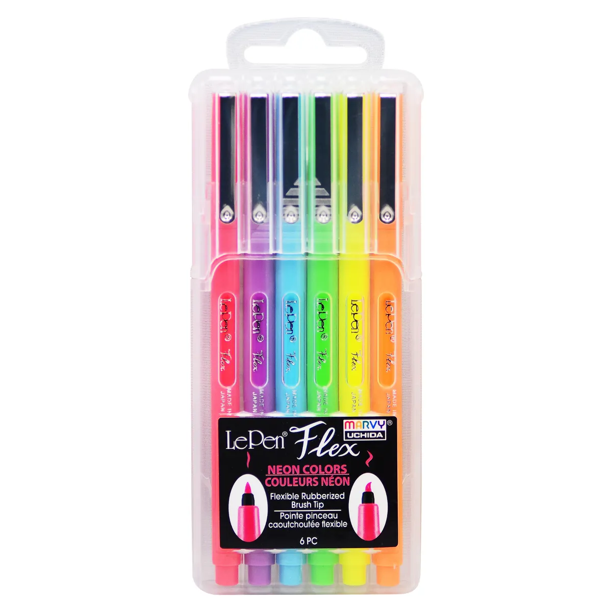Marvy Le Pen Flex Neon Pens Set Of 6 - Nail Gallerys