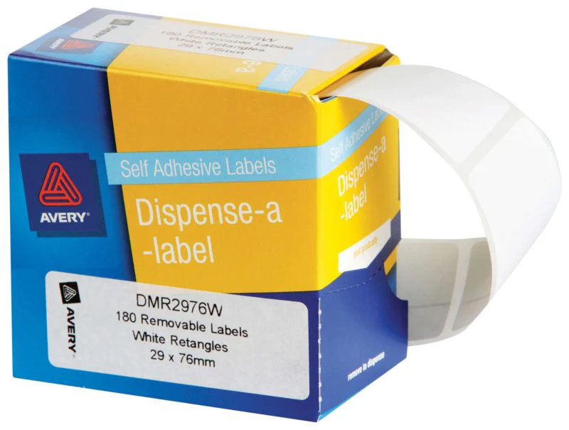 Avery Label Dispenser Dmr2976w 29x76mm White 180 Box - Nail Gallerys
