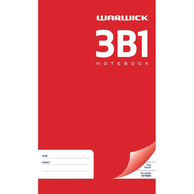 Warwick Notebook 3b1 32 Leaf Ruled 7mm 165x100mm - Nail Gallerys