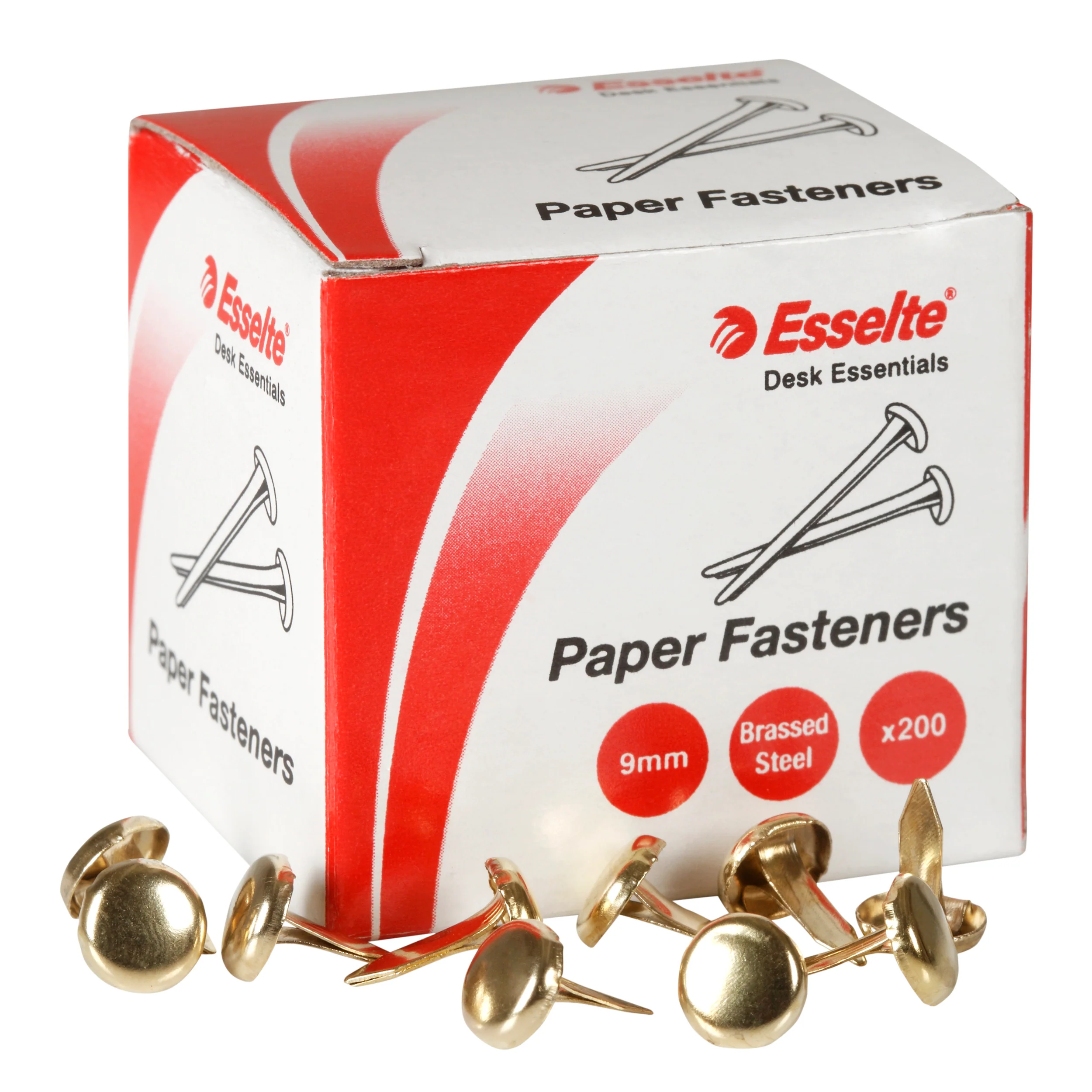 Esselte Paper Fastener Steel Brass Box Of 200 - Nail Gallerys