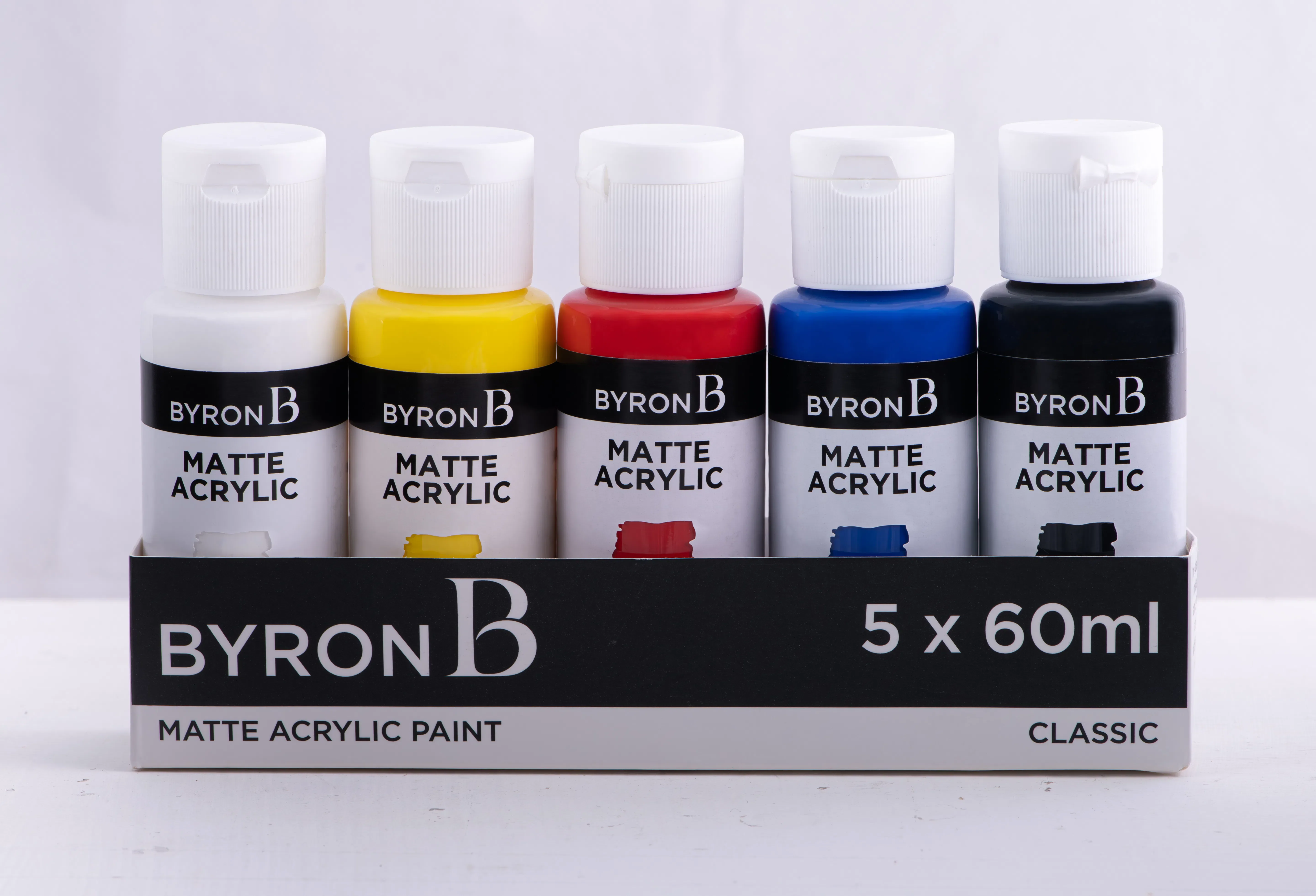 Jasart Byron Matte Acrylic 59ml Paints Set of 5 Primary Colours - Nail Gallerys