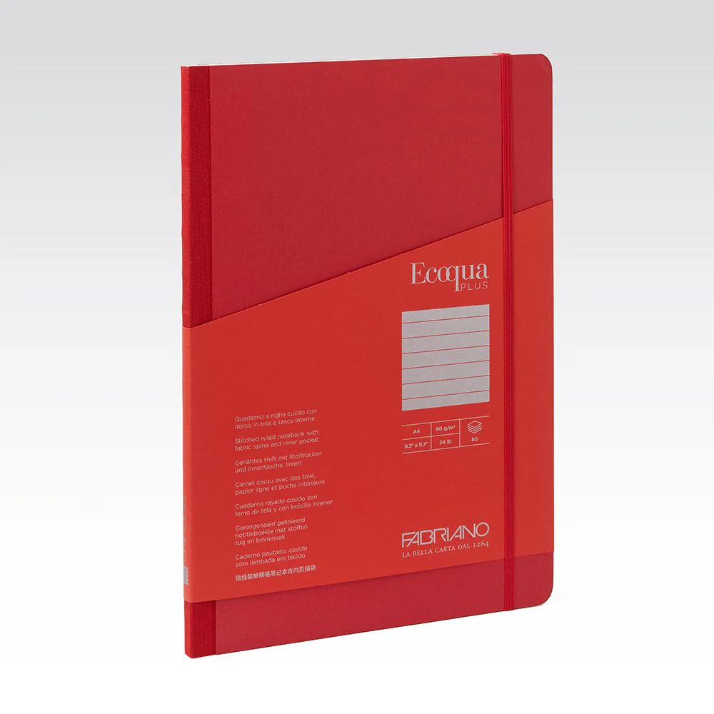 Fabriano Ecoqua Plus Fabric 90gsm Lined A4 Notebooks - Nail Gallerys