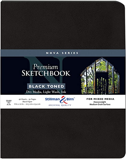 Stillman & Birn Nova Black Soft Cover Sketchbooks 150gsm 8x10 Inches - Nail Gallerys