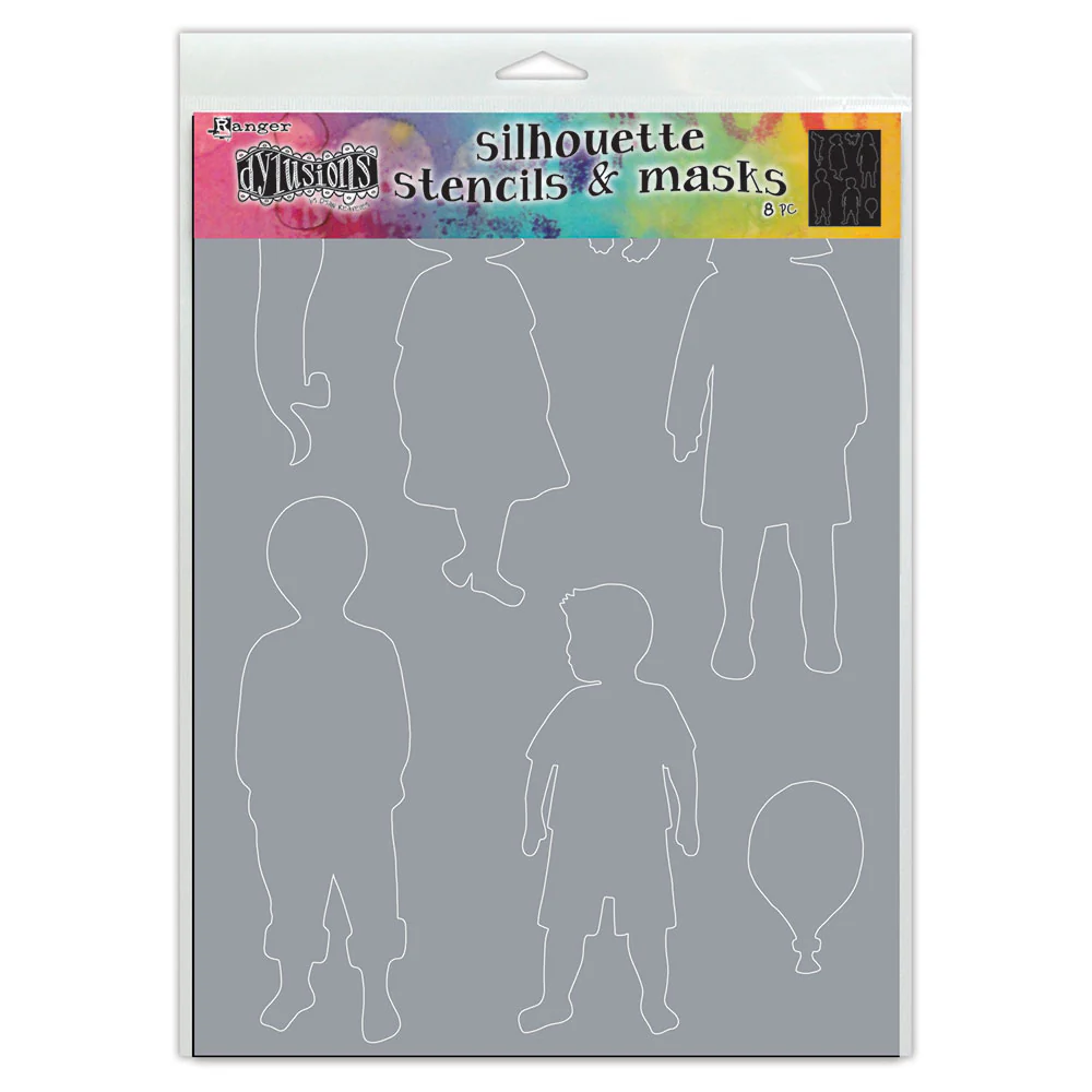 Ranger Dylusions Dyalog Silhouette Stencil Grandkids - Nail Gallerys