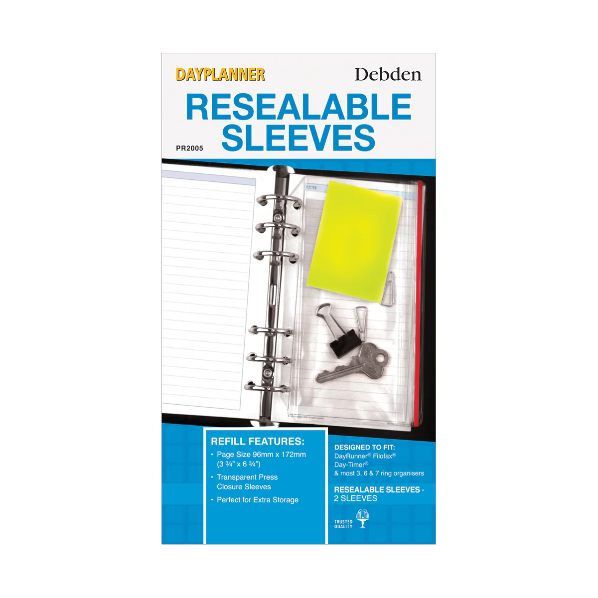 Debden Personal Resealable Sleeves Dayplanner 2 Pack - Nail Gallerys