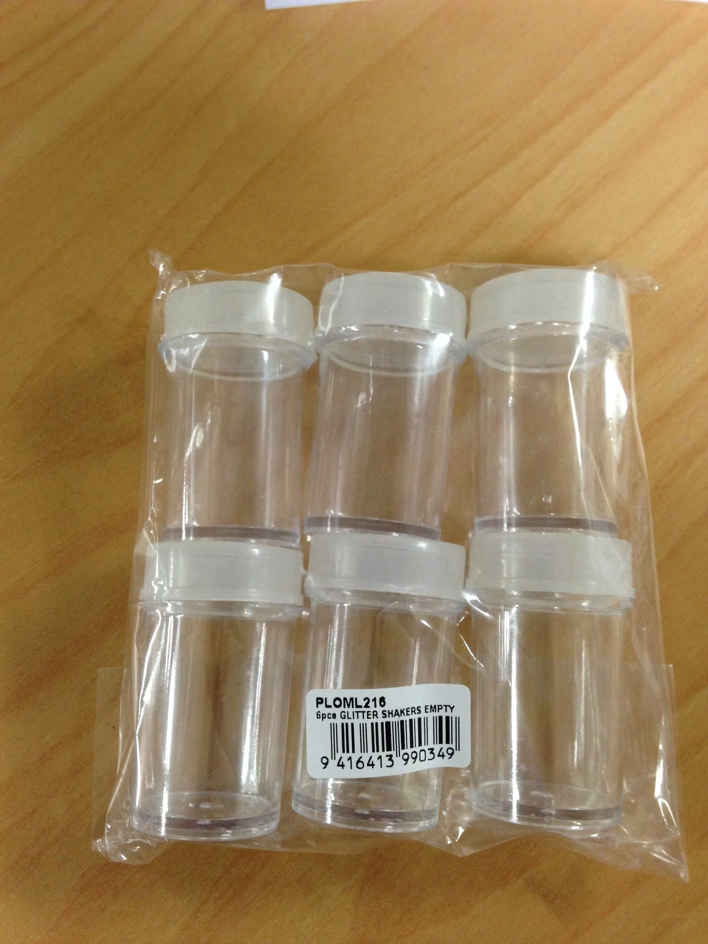 6 Piece Glitter Shakers Empty - Nail Gallerys