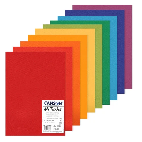 Canson Mi-Teintes Paper A3 160gsm Bright Colours Pack of 10 Sheets - Nail Gallerys