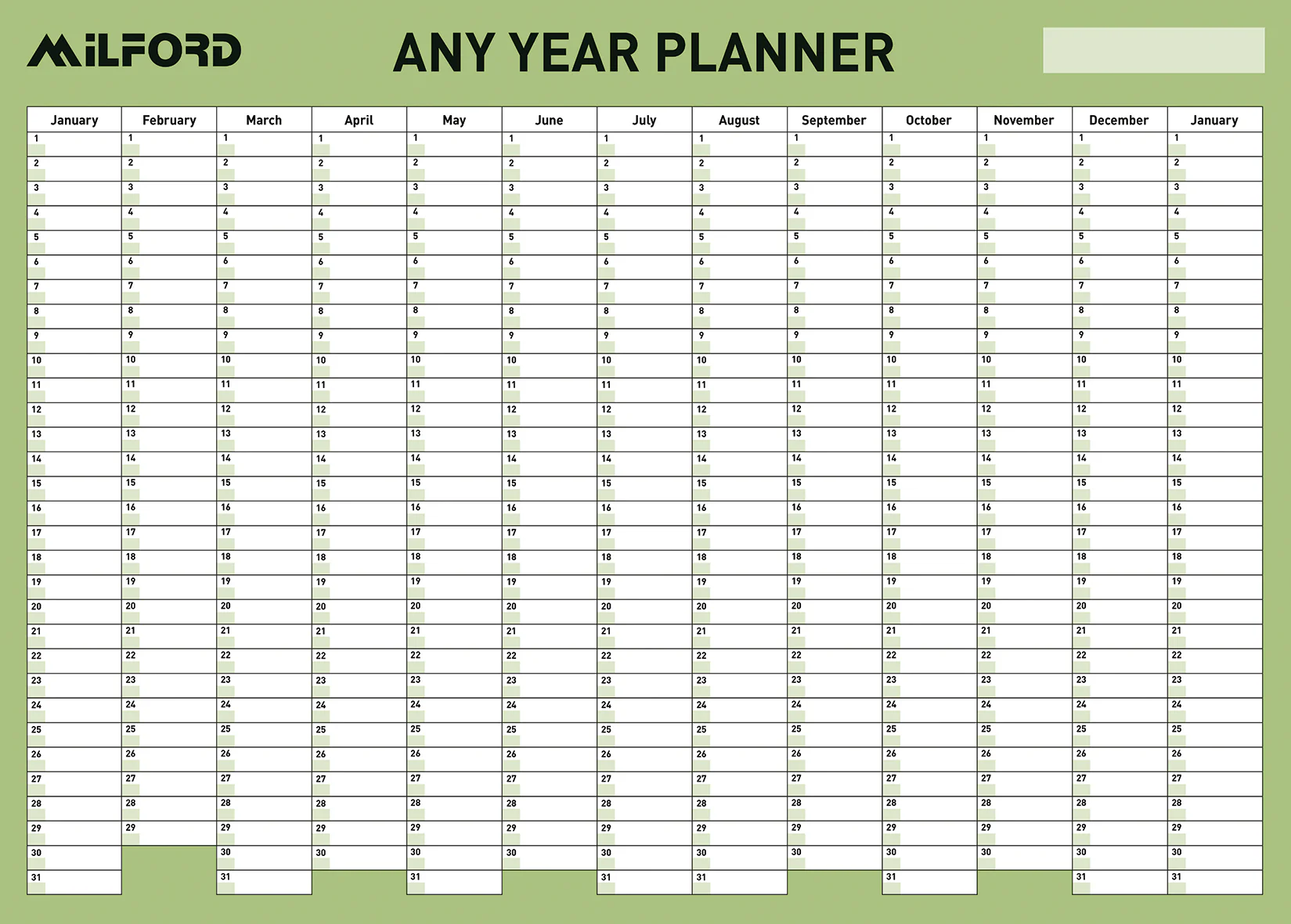 Milford Laminated Planner 695x995 With Marker - Nail Gallerys